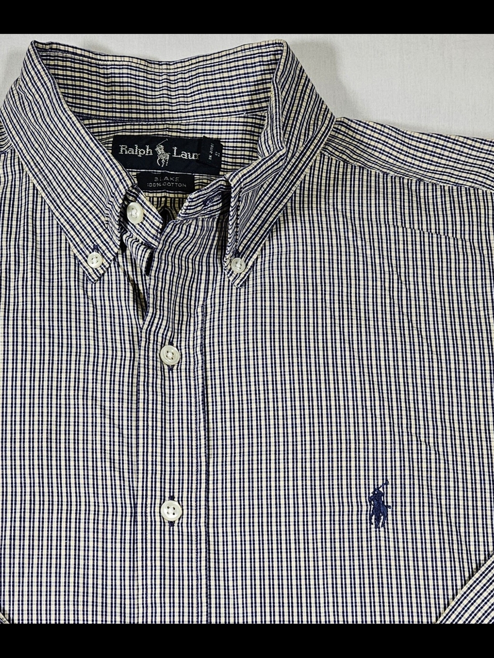 Polo Ralph Lauren Men's Blake Shirt Long Sleeve Button-up Large Blue/Yellow